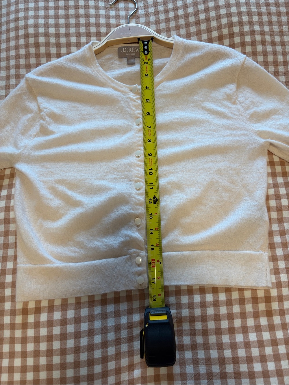 J. Crew pure cashmere 100% . Soft Cream Button-Front Cropped Cardigan - Picture 4 of 5